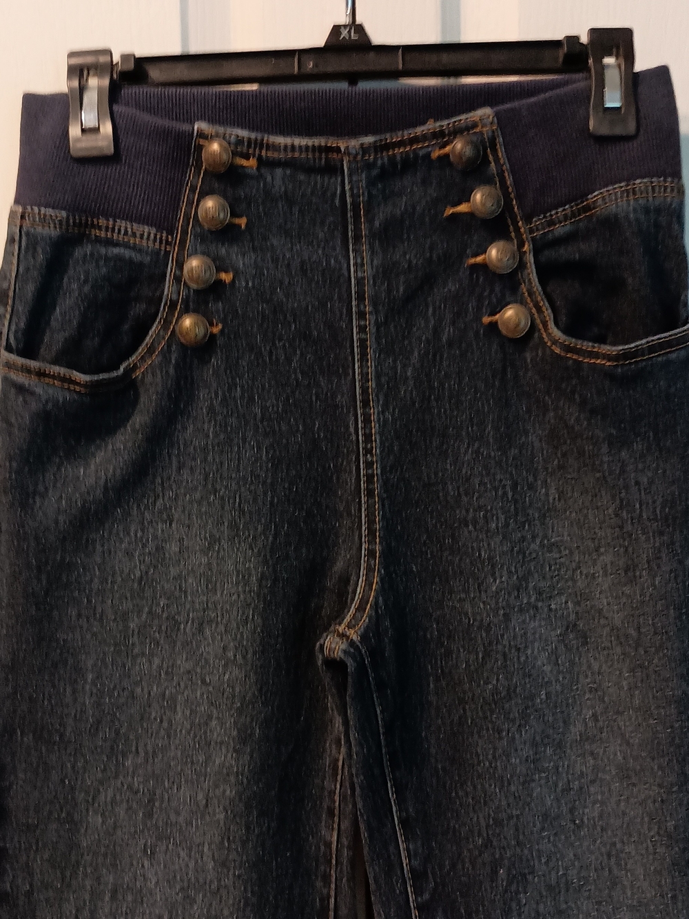 DG2 by Diane Gilman Dark Blue High-Waist Wide-Leg Jeans - Picture 3 of 9